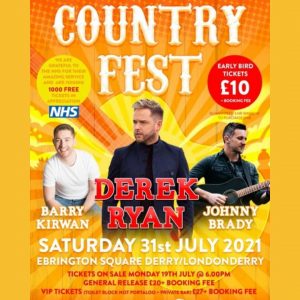 Derek headlines this year's Countryfest Derry 2021