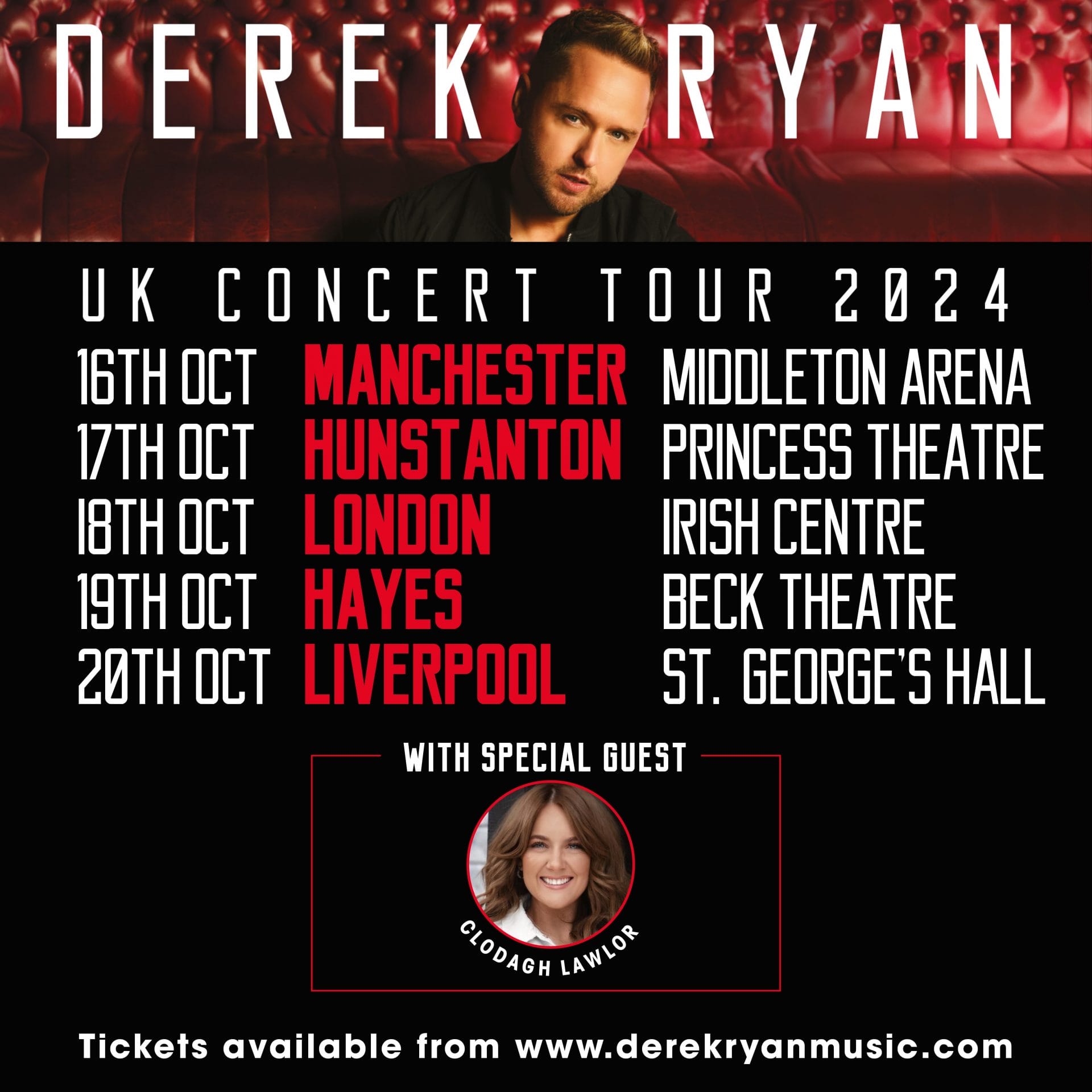 DEREK RYAN UK CONCERT TOUR 2023